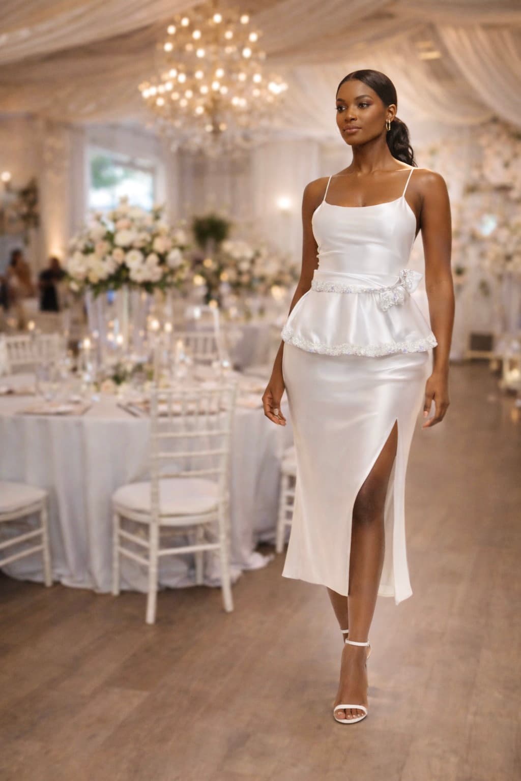Lumière Empress Tie-Waist Peplum Belt — handcrafted by Naissance, view 4