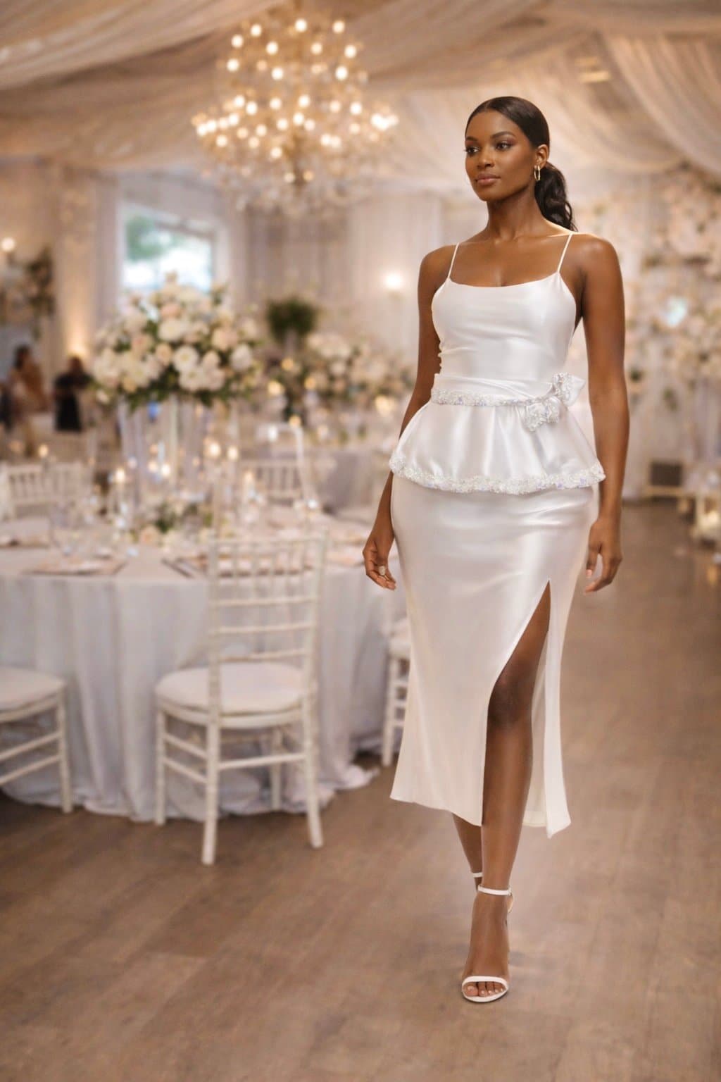 Lumière Empress Tie-Waist Peplum Belt — handcrafted by Naissance, view 4